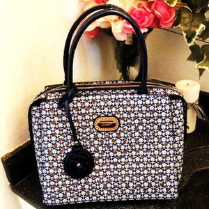 Brangio Italy Galaxy Stars Clover Designer Purse Tote, blue- New with Tags